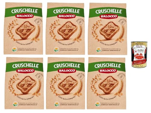 Balocco Cruschelle Biscotti con farina integrale e zucchero di canna Kekse mit Vollkornmehl und braunem Zucker biscuits cookies 100% Italienische Kekse 6x 700g + Italian Gourmet polpa 400g von Italian Gourmet E.R.