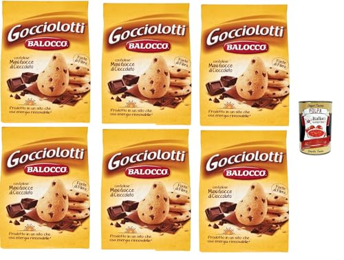 Balocco Gocciolotti Biscotti con gocce di cioccolato Kekse mit Schokoladenstückchen biscuits cookies 100% Italienische Kekse 6x 700g + Italian Gourmet polpa 400g von Italian Gourmet E.R.