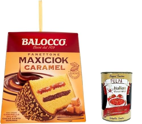 Balocco Maxiciok Panettone Caramel Karamell 800gr + Italian Gourmet polpa 400g von Italian Gourmet E.R.