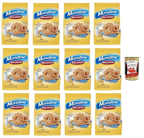 Balocco Mondine Biscotti con farina di riso e latte fresco italiano Kekse mit Reismehl und frischer italienischer Milch biscuits cookies 100% Italienische Kekse 12x 350g + Italian Gourmet polpa 400g von Italian Gourmet E.R.