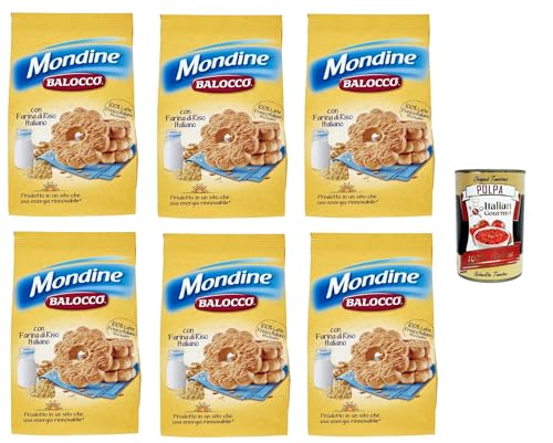 Balocco Mondine Biscotti con farina di riso e latte fresco italiano Kekse mit Reismehl und frischer italienischer Milch biscuits cookies 100% Italienische Kekse 6x 350g + Italian Gourmet polpa 400g von Italian Gourmet E.R.