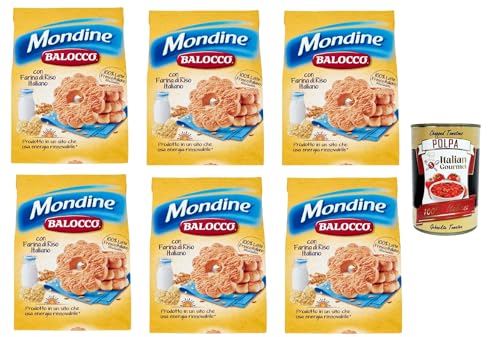 Balocco Mondine Biscotti con farina di riso e latte fresco italiano Kekse mit Reismehl und frischer italienischer Milch biscuits cookies 100% Italienische Kekse 6x 700g + Italian Gourmet polpa 400g von Italian Gourmet E.R.