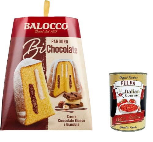 Balocco Pandoro BI-Chocolate Mit weißer Schokolade und Gianduiacreme 800gr + Italian Gourmet polpa 400g von Italian Gourmet E.R.