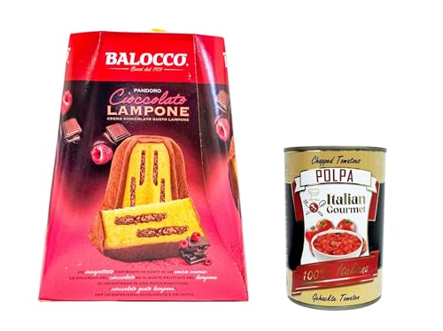 Balocco Pandoro Cioccolato & Lampone Mit Schokoladencreme mit Himbeergeschmack 800gr + Italian Gourmet polpa 400gr von Italian Gourmet E.R.