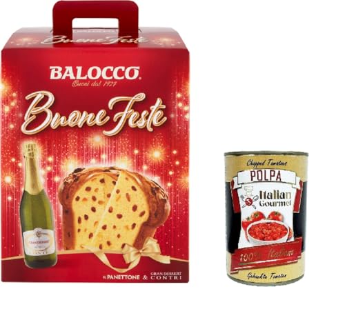 Balocco Panettone Buone Feste Panettone Frohe Feiertage 750gr+ Italian Gourmet polpa 400g von Italian Gourmet E.R.