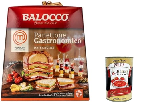 Balocco Panettone Gastronomische Panettone-Basis für herzhafte Füllungen,ohne kandierte Früchte und Rosinen 800gr+ Italian Gourmet polpa 400gr von Italian Gourmet E.R.