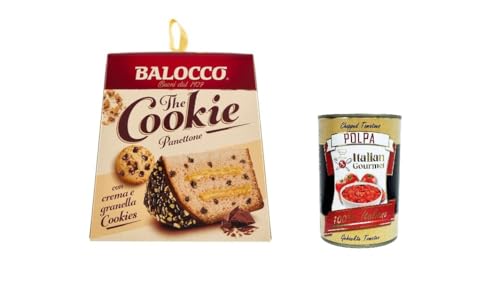 Balocco Panettone The Cookie Mit Sahne und gehackten Keksen 800gr+ Italian Gourmet polpa 400g von Italian Gourmet E.R.