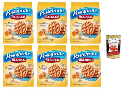 Balocco Pastefrolle Biscotti con latte italiano e uova fresche Kekse mit italienischer Milch und frischen Eiern biscuits cookies 100% Italienische Kekse 6x 350g + Italian Gourmet polpa 400g von Italian Gourmet E.R.