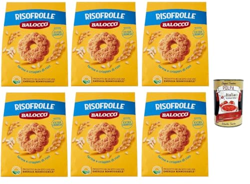 Balocco Risofrolle Biscotti con Farina e crispies di riso, Kekse mit Mehl und Cristpies von Reis biscuits cookies 100% Italienische Kekse 6x 700g + Italian Gourmet polpa 400g von Italian Gourmet E.R.