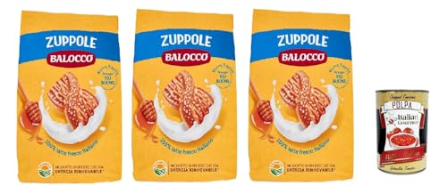 Balocco Zuppole Kekse zum Frühstück, Kekse mit 100% italienischer Milch 3x 350g biscuits cookies kuchen + Italian Gourmet polpa 400g von Italian Gourmet E.R.