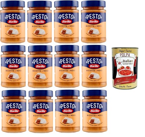 Barilla Pesto Ricotta e Noci Condimento e Sugo per Pasta Pesto Ricotta und Walnüsse Gewürz- und Nudelsauce 12x190 gr+ Italian Gourmet polpa 400g von Italian Gourmet E.R.