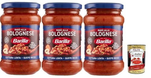 Sugo Ragù alla Bolognese, salsa, Fertige italienische Tomatensauce und ausgewähltes glutenfreies Fleisch 3x 400g + Italian Gourmet polpa 400g von Italian Gourmet E.R.