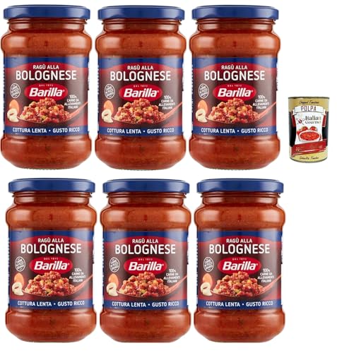 Barilla Sugo Ragù alla Bolognese, salsa, Fertige italienische Tomatensauce und ausgewähltes glutenfreies Fleisch 6x 400g + Italian Gourmet polpa 400g von Italian Gourmet E.R.