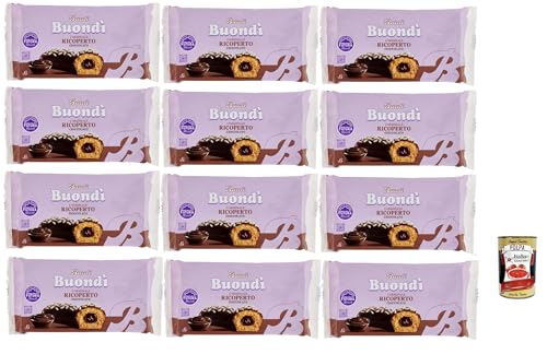 Bauli, Buondì Ricoperto al Cioccolato, Kuchen Süßer Snack Backwaren mit Schokoladenfüllung 12x 276g + Italian Gourmet polpa 400g von Italian Gourmet E.R.