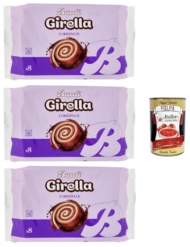 Bauli, Girella Spirale al Cioccolato, Kuchen Süßer Snack Backwaren mit Kakaofüllung, Ohne Konservierungsstoffe und Farbstoffe mit nur natürlichen Aromen 3x 280g + Italian Gourmet polpa 400g von Italian Gourmet E.R.