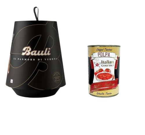 Bauli, Il Panmoro di Verona, Dekorativer Metallbehälter in Schwarz mit Gold-Akzenten 1kg+ Italian Gourmet polpa 400g von Italian Gourmet E.R.