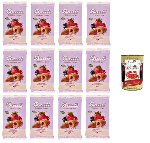 Bauli 7 Cereali e Semi Croissant Frutti di Bosco 7 Getreide und Samen Croissantbeeren 12x270gr+ Italian Gourmet polpa 400g von Italian Gourmet E.R.