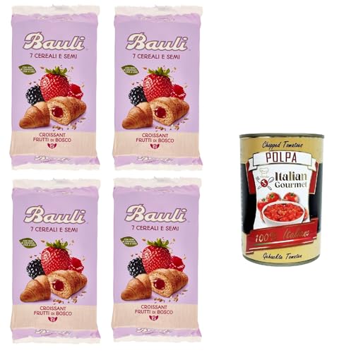 Bauli 7 Cereali e Semi Croissant Frutti di Bosco 7 Getreide und Samen Croissantbeeren 4x270gr+ Italian Gourmet polpa 400g von Italian Gourmet E.R.