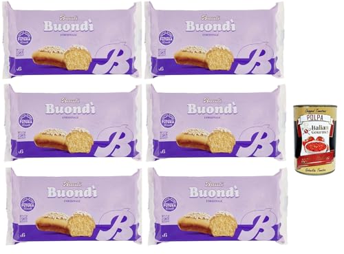 Bauli Buondì Classico, Snacks gebackener Kuchen mit Zuckerguss -30% von Fetten 6x 198g leichtes Frühstück + Italian Gourmet polpa 400g von Italian Gourmet E.R.