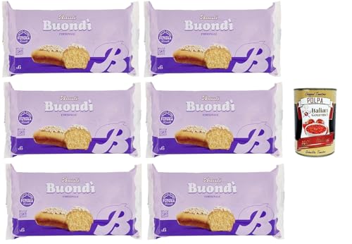 Bauli Buondì Classico, Snacks gebackener Kuchen mit Zuckerguss -30% von Fetten 6x 198g leichtes Frühstück + Italian Gourmet polpa 400g von Italian Gourmet E.R.