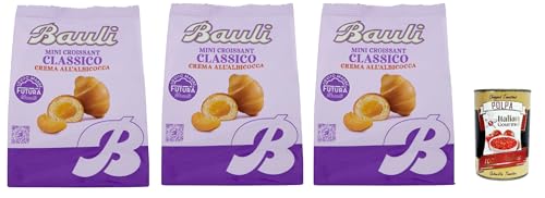 Bauli Extragolosi Mini Croissant con crema all'albicocca, mini snack Croissant mit Aprikosencreme 3x 75g Italienischer Knabberartikel + Italian Gourmet polpa 400g von Italian Gourmet E.R.