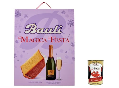 Bauli Magica Festa Confezione Regalo Pandoro e Sant'orsola cuvèe dolce Geschenkbox Süße Cuvèe von Pandoro und Sant'orsola 700gr+ Italian Gourmet polpa 400g von Italian Gourmet E.R.