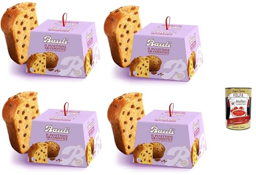 Bauli Panettone GranSoffice weicher Teig reich an Rosinen ohne kandierte Früchte 4x 900g + Italian Gourmet polpa 400g von Italian Gourmet E.R.