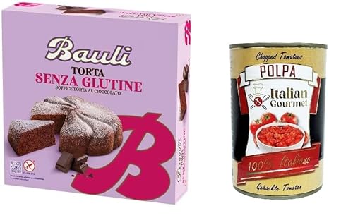 Bauli Soffice Torta al Cioccolato senza Glutine Weicher glutenfreier Schokoladenkuchen 420gr + Italian Gourmet polpa 400g von Italian Gourmet E.R.