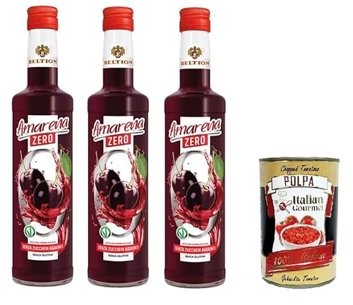 Beltion Amarena Zero Schwarzkirschsirup ohne Zuckerzusatz 3x 500ml + Italian Gourmet polpa 400g von Italian Gourmet E.R.