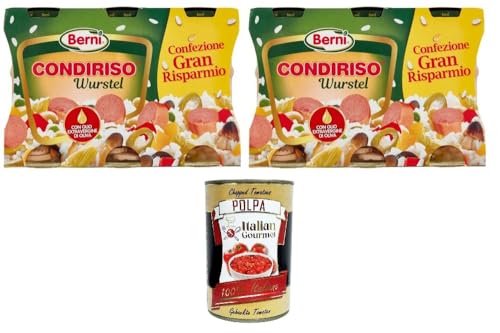 Berni Condiriso Con Wurstel Con Olio Extra Vergine Di Oliva Condiriso mit Wurst mit nativem Olivenöl extra 3x285gr + Italian Gourmet polpa 400g von Italian Gourmet E.R.