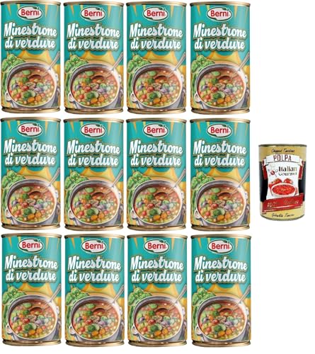 Berni Minestrone di Verdure. Sano,Gustosto, Leggero Gemüse-Minestrone. Gesund, lecker, leicht 12x420gr + Italian Gourmet polpa 400g von Italian Gourmet E.R.