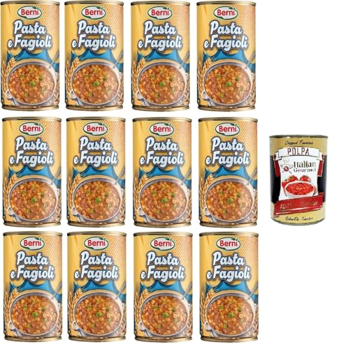 Berni Pasta e Fagioli Nudeln und Bohnen 12x 420gr + Italian Gourmet polpa 400g von Italian Gourmet E.R.