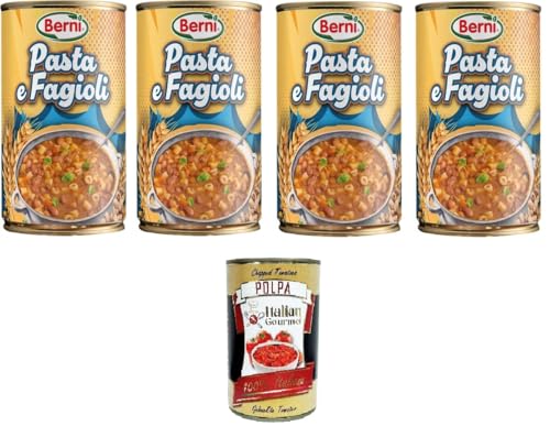 Berni Pasta e Fagioli Nudeln und Bohnen 4x 420gr + Italian Gourmet polpa 400g von Italian Gourmet E.R.