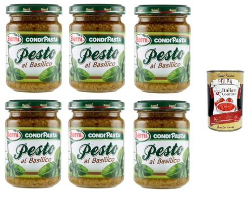 Berni Pesto BasilicoBasilikum-Pesto 6x135gr + Italian Gourmet polpa 400g von Italian Gourmet E.R.