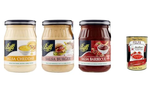 Biffi - Mix Sauce Special Hamburger: Salsa Cheddar 180g, Salsa Burger 180g, Salsa Barbecue 210g + Italian Gourmet polpa 400g von Italian Gourmet E.R.