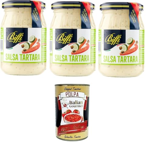 Biffi - Salsa Tartara - Multipack - Tartarsauce - Multipack - 3 Gläser à 180 g + Italian Gourmet polpa 400g von Italian Gourmet E.R.