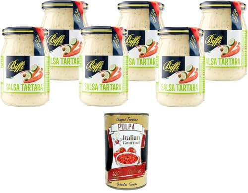 Biffi - Salsa Tartara - Multipack - Tartarsauce - Multipack - 6 Gläser à 180 g + Italian Gourmet polpa 400g von Italian Gourmet E.R.