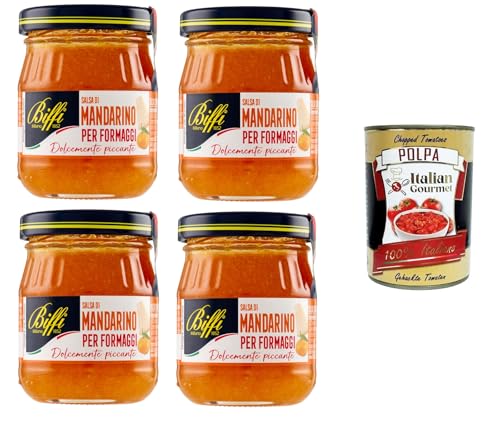 Biffi Salsa di mandarini per formaggi Mandarinensauce für Käse 4x100 gr+ Italian Gourmet polpa 400g von Italian Gourmet E.R.