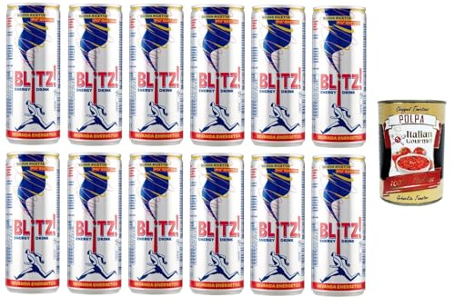 Blitz! energy drink bevanda energetica Energiegetränk 12x250 ml+ Italian Gourmet polpa 400g von Italian Gourmet E.R.