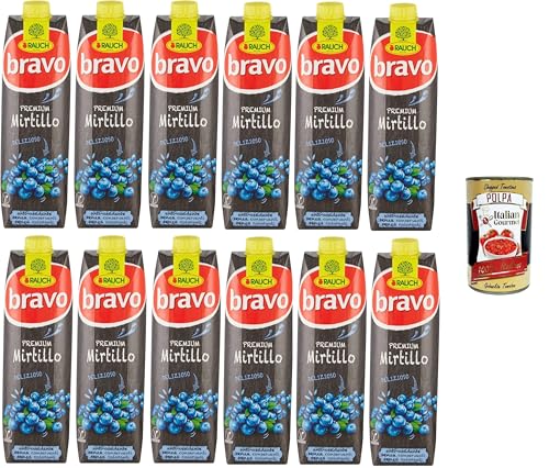 Bravo Rauch Premium Blaubeersaft – lecker, antioxidativ, ohne Farbstoffe, ohne Konservierungsstoffe 12x1lt+ Italian Gourmet polpa 400g von Italian Gourmet E.R.