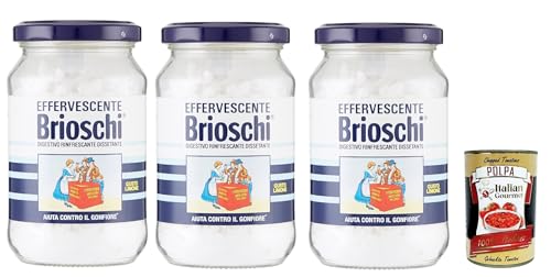 Brioschi Digestivo, Erfrischend und durstigem Verdauung, limone Erfrischendes Verdauungs-Auflösen mit Zitronengeschmack 3x 100gr + Italian Gourmet polpa 400g von Italian Gourmet E.R.