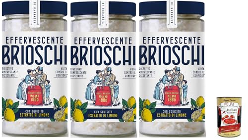 Brioschi Digestivo, Erfrischend und durstigem Verdauung, limone Erfrischendes Verdauungs-Auflösen mit Zitronengeschmack 3x 200gr + Italian Gourmet polpa 400g von Italian Gourmet E.R.