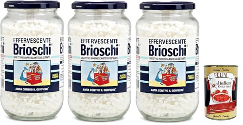 Brioschi Digestivo, Erfrischend und durstigem Verdauung, limone Erfrischendes Verdauungs-Auflösen mit Zitronengeschmack 3x 250gr + Italian Gourmet polpa 400g von Italian Gourmet E.R.