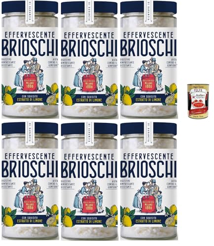 Brioschi Digestivo, Erfrischend und durstigem Verdauung, limone Erfrischendes Verdauungs-Auflösen mit Zitronengeschmack 6x 200gr + Italian Gourmet polpa 400g von Italian Gourmet E.R.