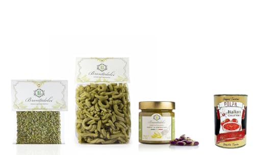 Brontedolci, Box pasta al pistacchio, Mit Handwerkspistazien -Pasta Casarecce, Pistazienpesto und Pistazienkörnern + Italian Gourmet polpa 400g von Italian Gourmet E.R.