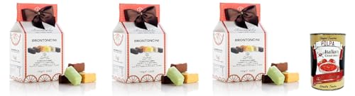 Brontedolci Brontoncini Torroncini Weiches Nougat Verschiedene Sorten : Vanille, Kaffee, dunkle Schokolade, Orange, Zitrone, Milch und weiße Schokolade, 3x 250g + Italian Gourmet polpa 400g von Italian Gourmet E.R.