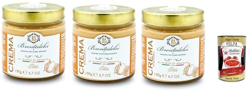 Brontedolci Crema Spalmabile ala'arancia Streichfähige Brotaufstrich orangencreme 3x 190g in Glas aus Sizilien + Italian Gourmet polpa 400g von Italian Gourmet E.R.