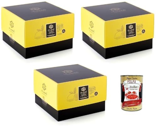 Brontedolci Panettone al Limone Weihnachtskuchen bedeckt mit weißer Schokolade und kandierter Zitronenschale 3x 1Kg Box + Italian Gourmet polpa 400g von Italian Gourmet E.R.