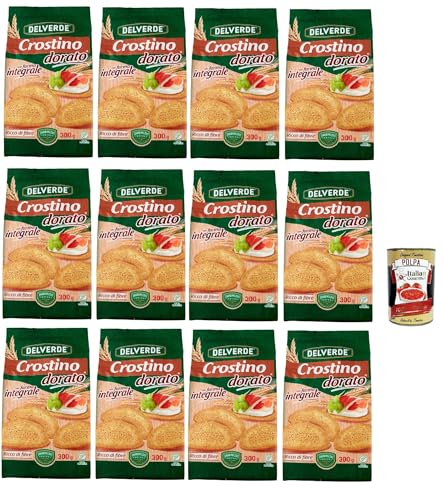 Buitoni Crostino con farina Integrale Croutons mit Vollkornmehl Snacks 12x 300g reich an Ballaststoffen + Italian Gourmet polpa 400g von Italian Gourmet E.R.