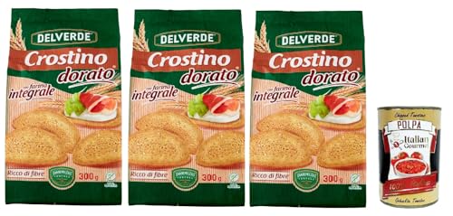 Buitoni Crostino con farina Integrale Croutons mit Vollkornmehl Snacks 3x 300g reich an Ballaststoffen + Italian Gourmet polpa 400g von Italian Gourmet E.R.